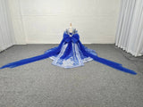 Regal Blue high-end luxe girl's gown