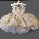 Silver feathers Party Girl Dress