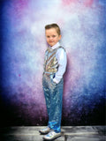 Nate - Pageant, show, ombre sequins with ruffle layers train boys suit set