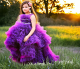 Purple Ruffle highlow gown