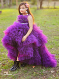 Purple Ruffle highlow gown