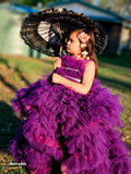 Purple Ruffle highlow gown