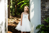 Raven Zia - Arabella tulle flower girl dress with flower decoeation