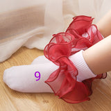 Colour ruffles socks