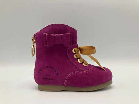 Indiana  - a Sazzy design Fuschia Red leather boots