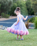Raven Zia - Lily a Lavender tulle pompom flower girl dress or party