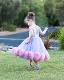 Raven Zia - Lily a Lavender tulle pompom flower girl dress or party