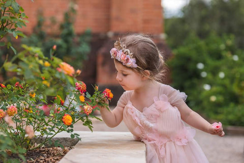 Raven Zia - Blush Pink tulle flower girl dress