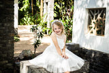 Raven Zia - Arabella tulle flower girl dress with flower decoeation