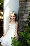 Raven Zia - Arabella tulle flower girl dress with flower decoeation