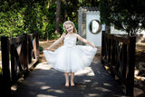 Raven Zia - Arabella tulle flower girl dress with flower decoeation