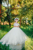 Raven Zia - Ruth lace tulle wedding flower girl dress with train