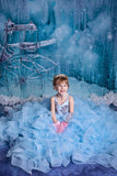 Arianna- blue glitter butterfly gown