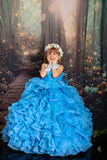 Brooke - blue organza layer gown