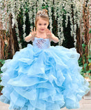 Arianna- blue glitter butterfly gown