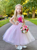 Raven Zia - Saydee floral printed tulle wedding flower girl or party dress