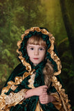 Princess Fiona inspired luxe velvet gown with cape